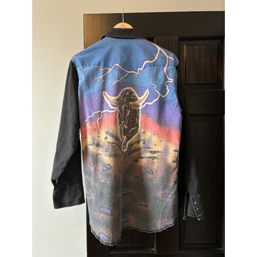 Grey Wrangler Button Down Size Extra Large - image 4